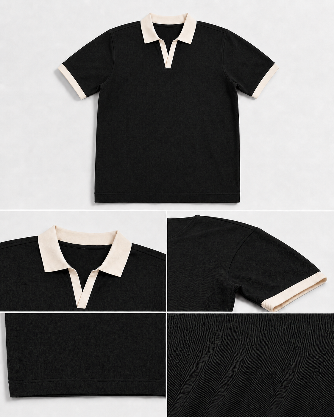 Black vorix ringer polo