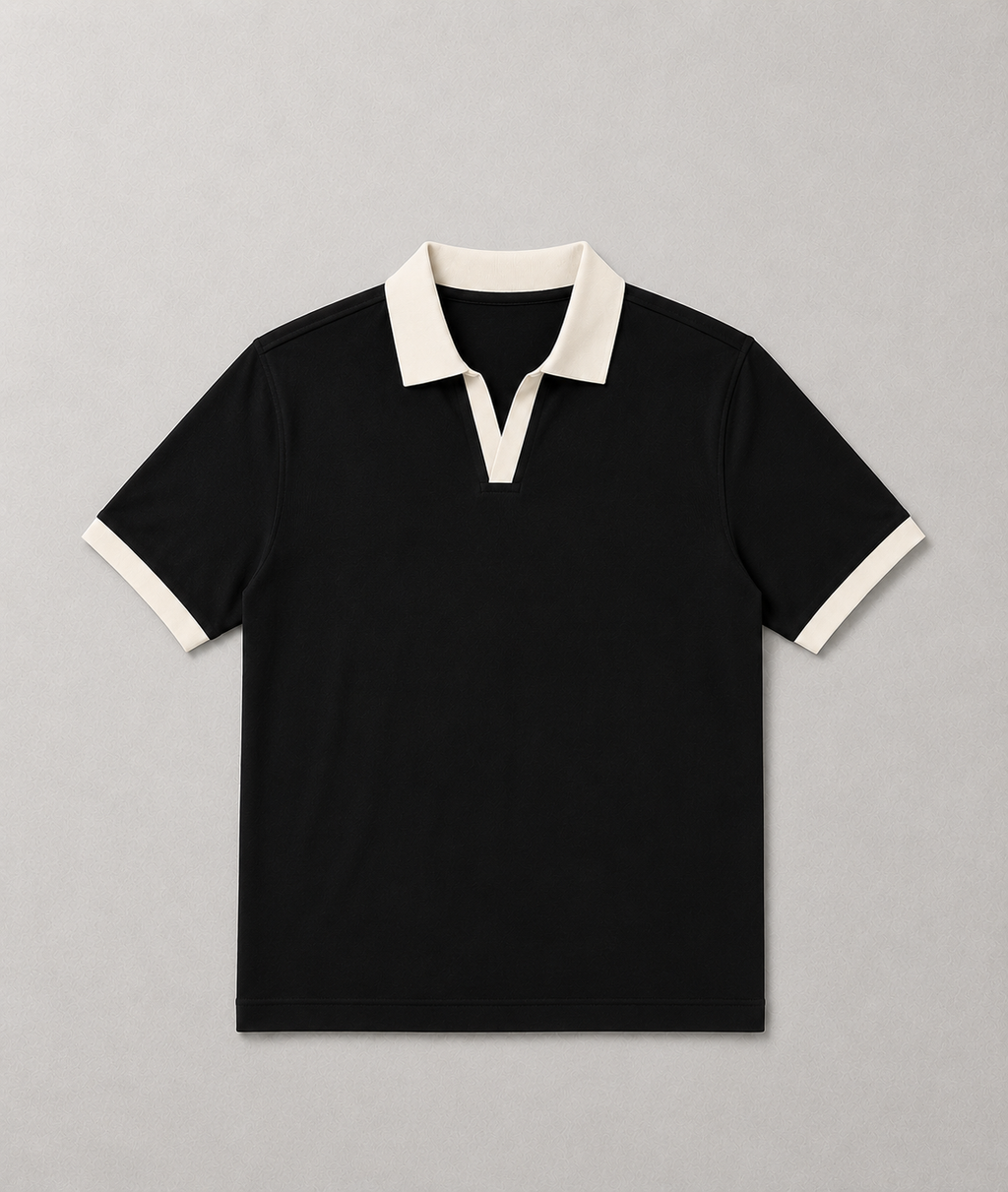 Black vorix ringer polo