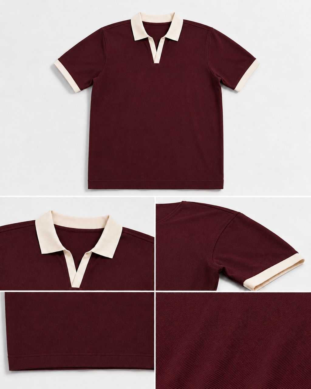 Burgundy vorix ringer polo