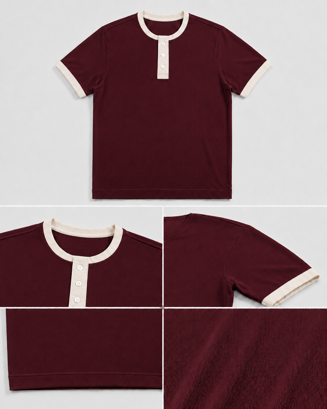Burgundy vorix ringer henley